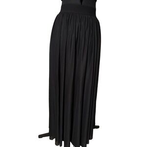Cato Womens Plus Size 14/16W Black Mesh Overlay Pleated Maxi Skirt NEW Witchy